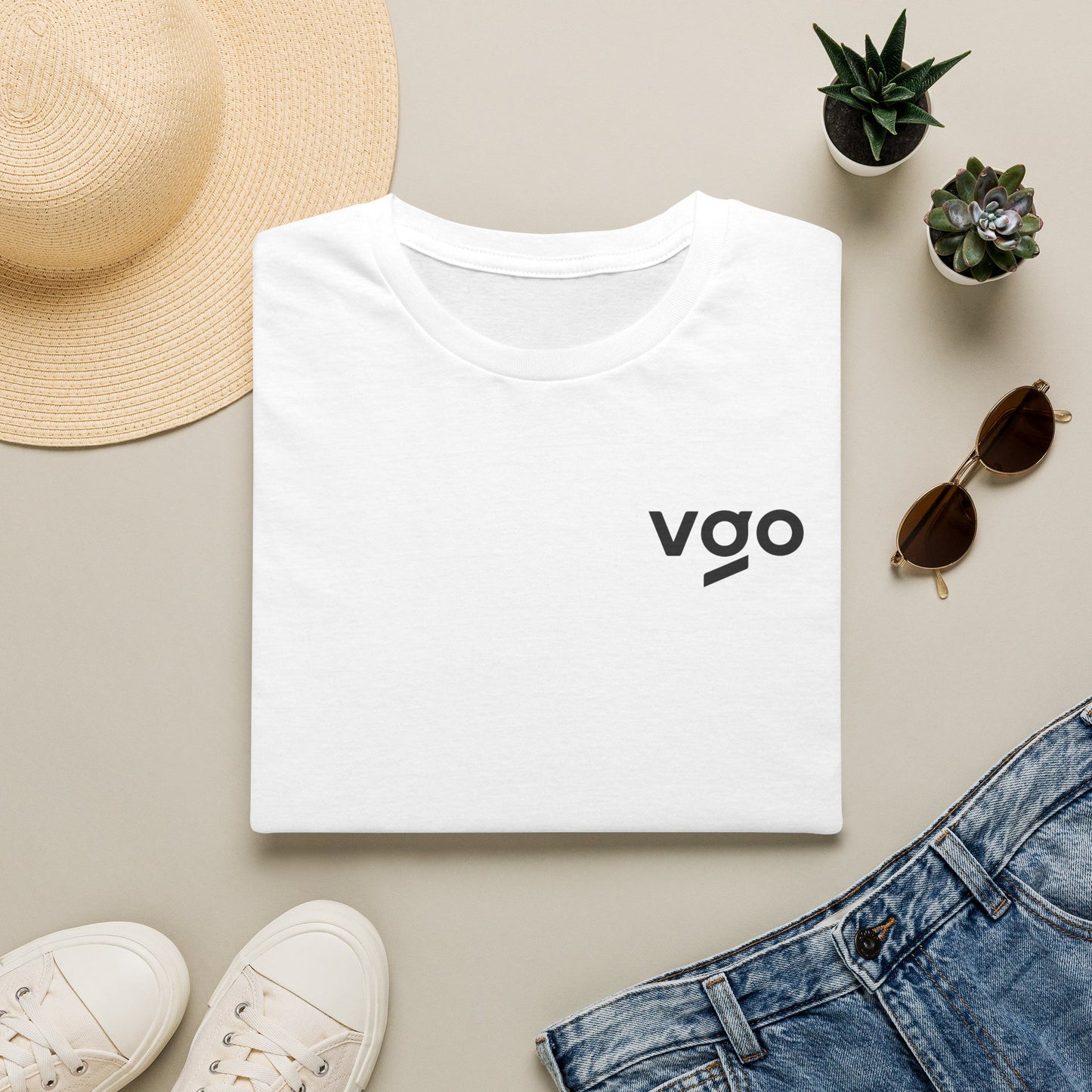 Minimal 'vgo' Logo T-Shirt — Casual Lightweight Logo Tee